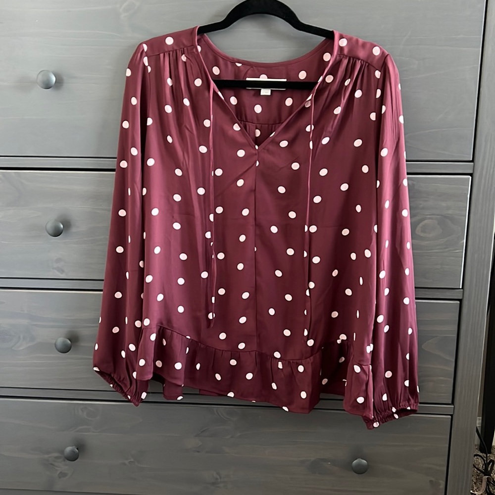 Loft blouse with ruffle hem